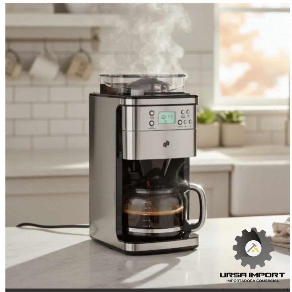 Cafetera con Molino BP-Coffee maker en uso Cafetera con Molino BP-Coffee maker en uso
