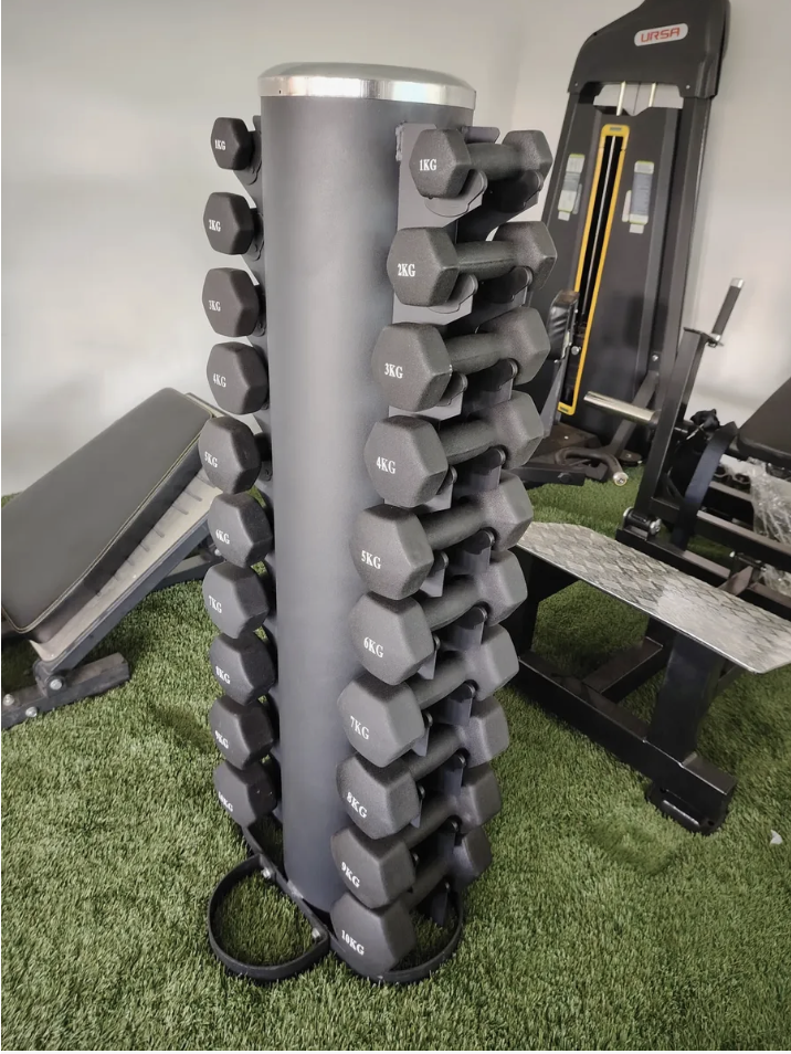 Soporte vertical para mancuernas estante almacenamiento 10 pares