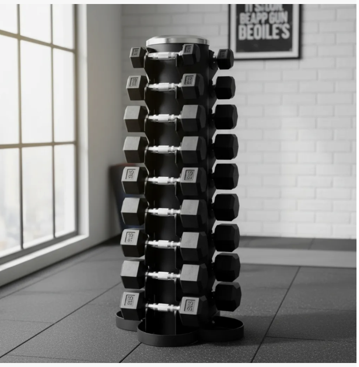 Soporte vertical para mancuernas estante almacenamiento 10 pares