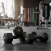 Mancuerna negra de hierro fundido y revestimiento de goma 7kg